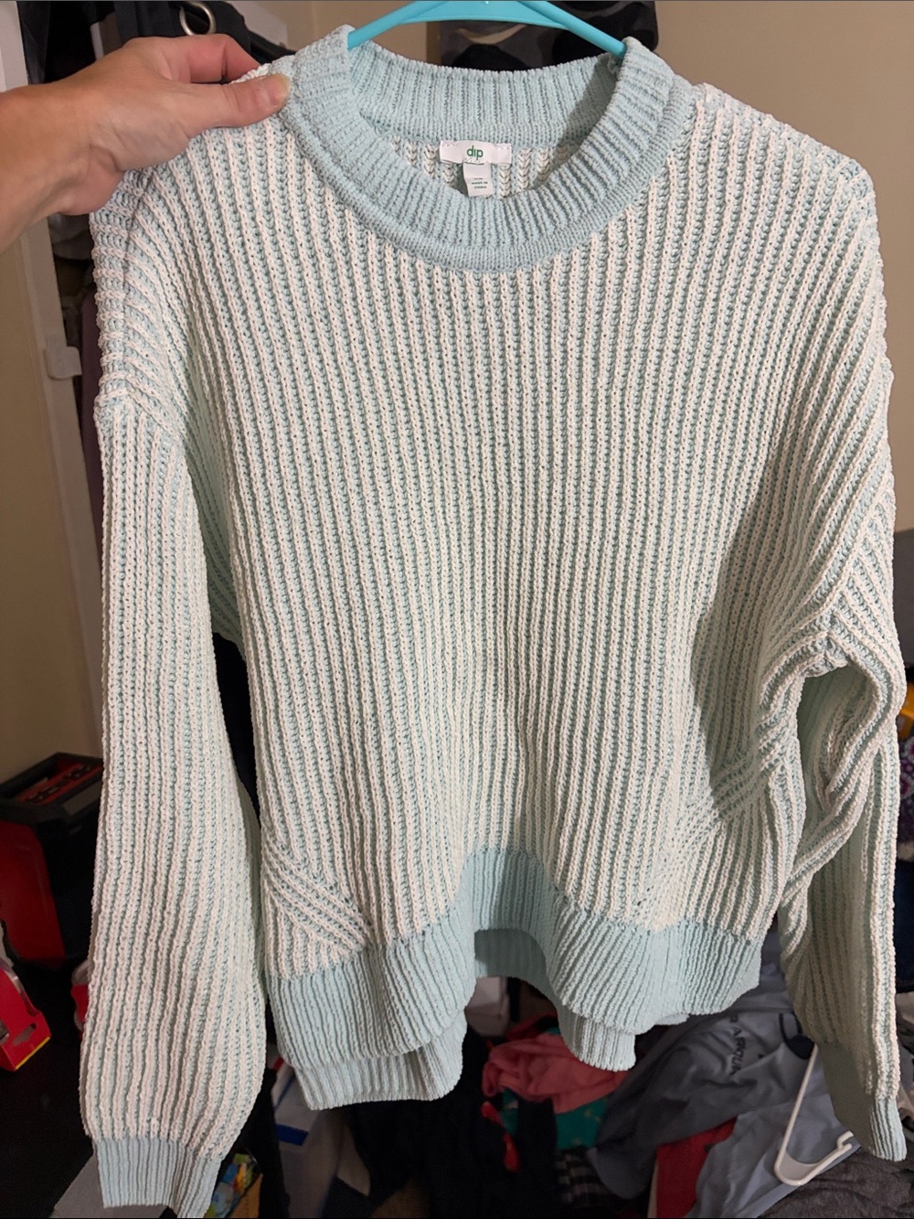 dip Mint Ribbed Crewneck Sweater